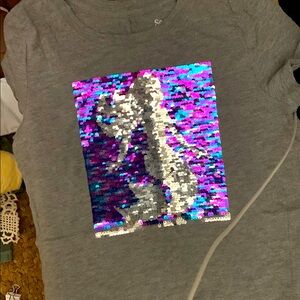Kids Gray Sequin Mermaid Top